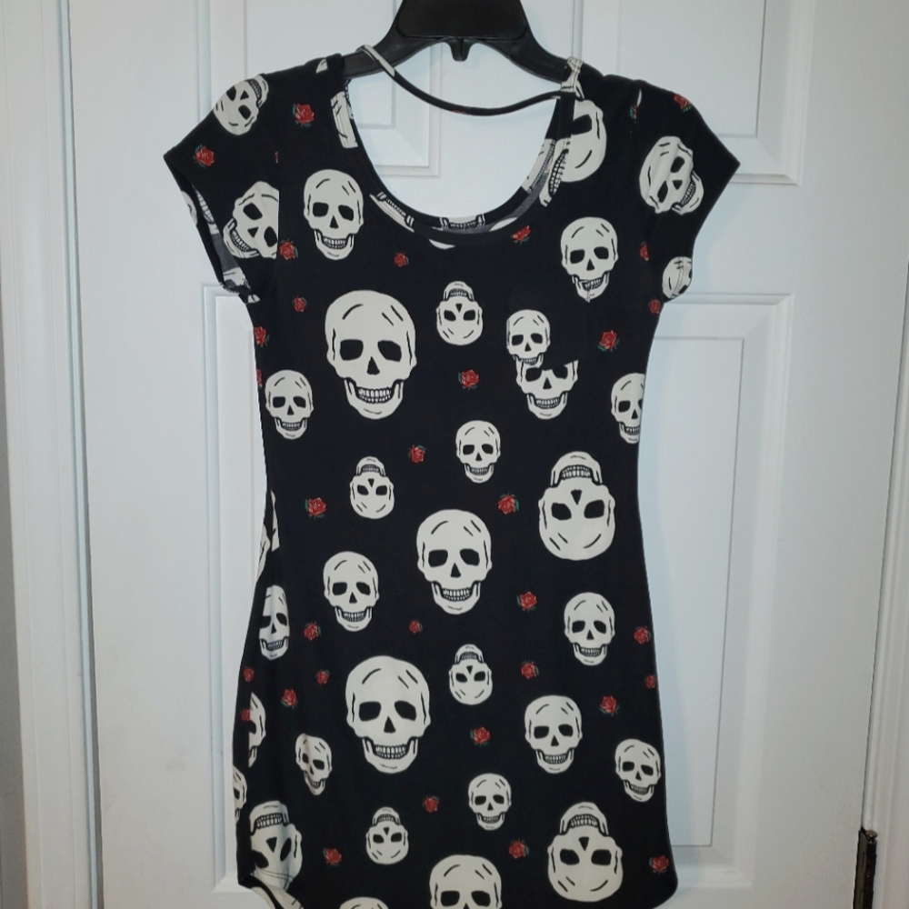 Black Skull/floral Dress